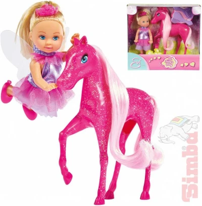 Simba Evička panenka víla 12cm česací set s poníkem a doplňky Simba Evička panenka víla 12cm česací set s poníkem a doplňky