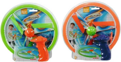 Simba Létající disk barevný na natažení 27cm na šňůrku 2 barvy plast