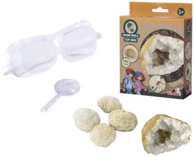 Simba Nature World Objevuj Geoda přírodní kameny set 5ks s nástroji Simba Nature World Objevuj Geoda přírodní kameny set 5ks s nástroji