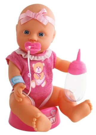 Simba New Born Baby Panenka miminko pije čůrá set s doplňky