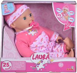 Simba Panenka Laura Tickle Baby 38cm miminko s dudlíkem na baterie Zvuk