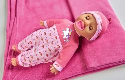 Simba Panenka Laura Tickle Baby 38cm miminko s dudlíkem na baterie Zvuk