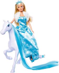Simba Panenka Steffi 29cm zimní set s koněm a sáněmi ledové království