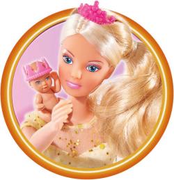 Simba Panenka Steffi těhotná princezna 29cm set s kolébkou a miminkem