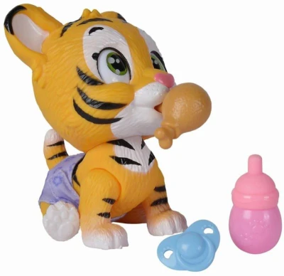 Simba Tygřík Pamper Petz set zvířátko mláďátko s doplňky pije čůrá 3 překvapení