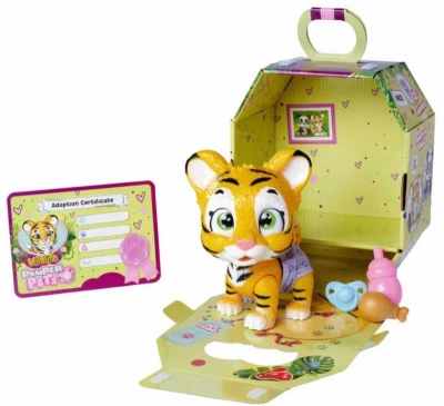 Simba Tygřík Pamper Petz set zvířátko mláďátko s doplňky pije čůrá 3 překvapení