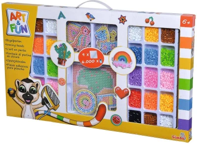 Simba Zažehlovací korálky barevné velká kreativní sada 6000ks se šablonami