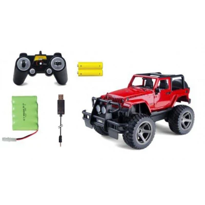 Siva RC Jeep Wrangler 1:14 červená, diaľkovo otvárané dvere