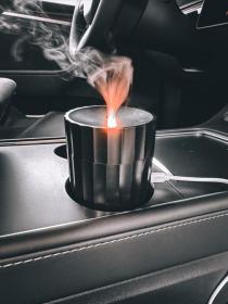 SIXTOL Aroma difuzer Car Flame do auta černý 100ml, USB-C, do držáku na pití (VÝPRODEJ)