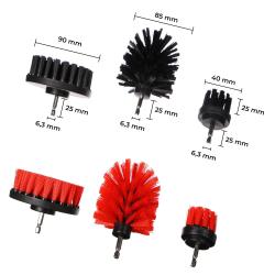 SIXTOL Sada kartáčů na vrtačku pro čištění auta CAR DETAILING DRILL BRUSH 6, 6ks