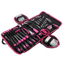 SIXTOL Sada nářadí HOME PINK 120 BAG