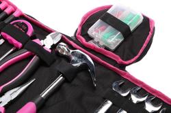 SIXTOL Sada nářadí HOME PINK 120 BAG