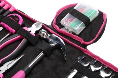 SIXTOL Sada nářadí HOME PINK 120 BAG