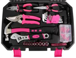SIXTOL Sada nářadí HOME PINK 128