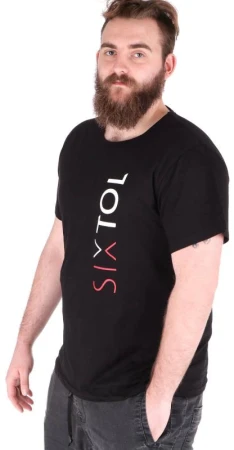 SIXTOL Tričko pánské T-SHIRT, černá, velikost L, 100% bavlna