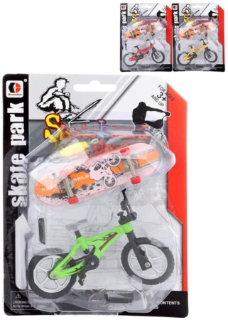 Skateboard a kolo BMX šroubovací prstové set s doplňky 3 barvy