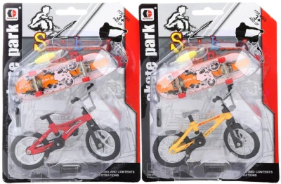 Skateboard a kolo BMX šroubovací prstové set s doplňky 3 barvy
