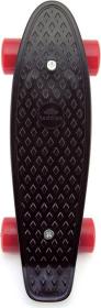 Skateboard dětský pennyboard černý 43cm plastové osy červená kola