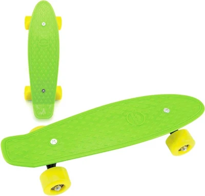 Skateboard dětský pennyboard zelený 43cm plastové osy žlutá kola Skateboard dětský pennyboard zelený 43cm plastové osy žlutá kola