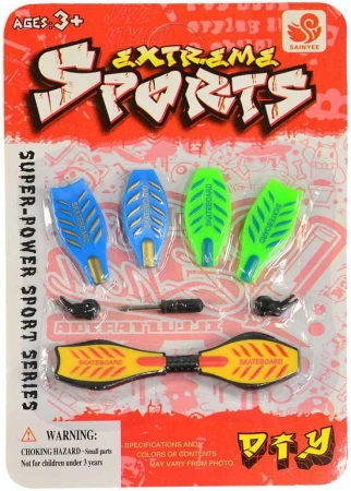 Skateboard prstový 9cm skrutkovací set s nástrojom na karte rôzne farby plast
