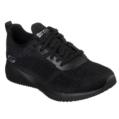 Skechers Bobs Sport Squad Total Glam black/silver dámské tenisky