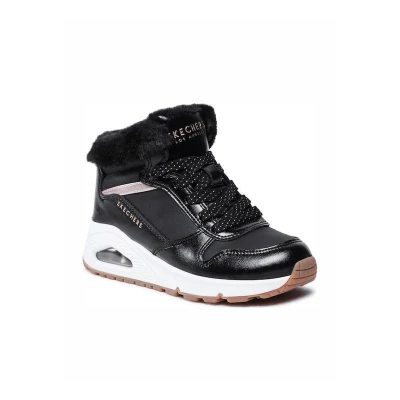 Skechers Uno Cozy On Air black/gold dětské zimní boty