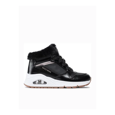 Skechers Uno Cozy On Air black/gold dětské zimní boty