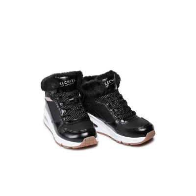Skechers Uno Cozy On Air black/gold dětské zimní boty