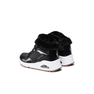 Skechers Uno Cozy On Air black/gold dětské zimní boty