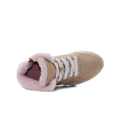 Skechers Uno Lite Camo Daz gold/pink dětské zimní boty