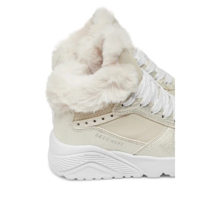 Skechers Uno Lite Comfurt Collar natural dětské zimní boty