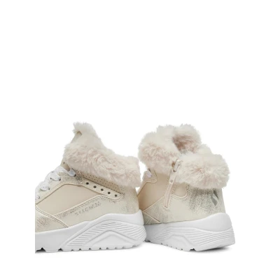 Skechers Uno Lite Comfurt Collar natural dětské zimní boty