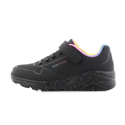 Skechers Uno Lite Rainbow Specks K black/multi rainbow dětské tenisky