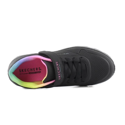 Skechers Uno Lite Rainbow Specks K black/multi rainbow dětské tenisky