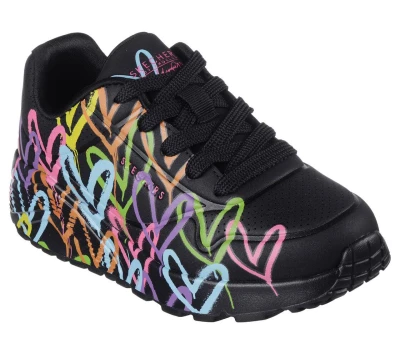 Skechers Uno Lite X JGoldCrown Lace Up K black/multi dětské tenisky