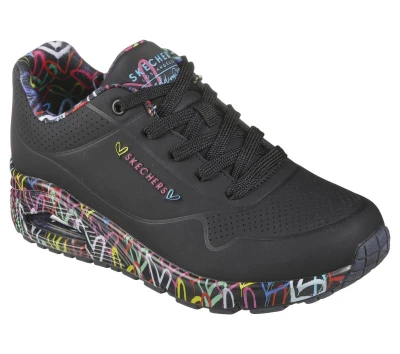 Skechers Uno Loving Love W black dámské tenisky