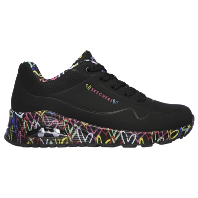 Skechers Uno Loving Love W black dámské tenisky