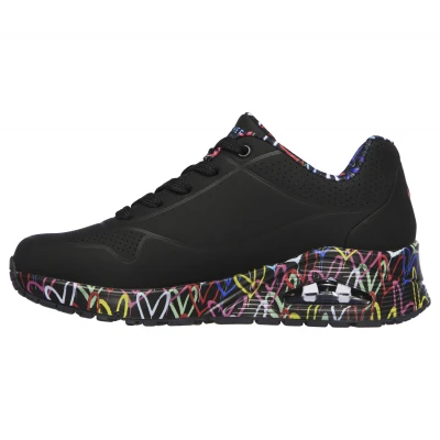 Skechers Uno Loving Love W black dámské tenisky