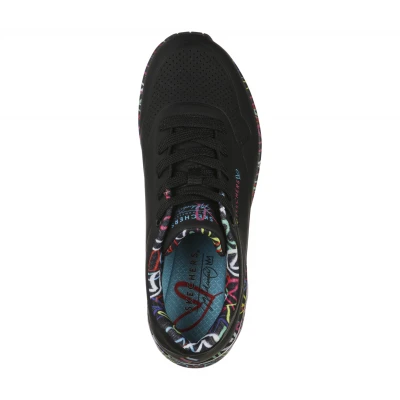 Skechers Uno Loving Love W black dámské tenisky