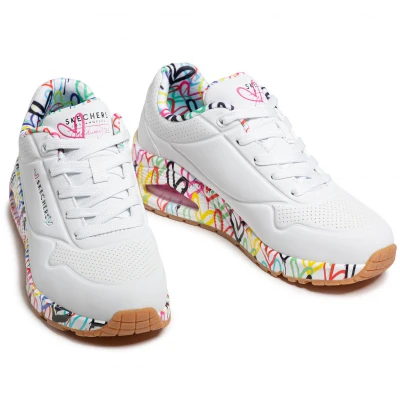 Skechers Uno Loving Love W white dámské tenisky