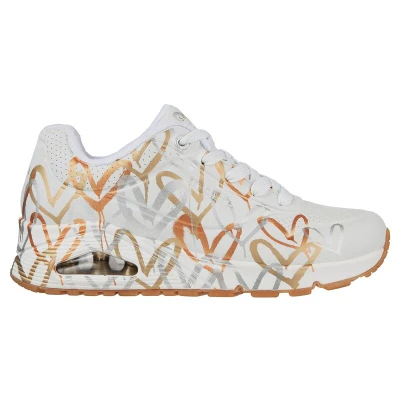 Skechers Uno Metallic Love W white/gold dámské tenisky