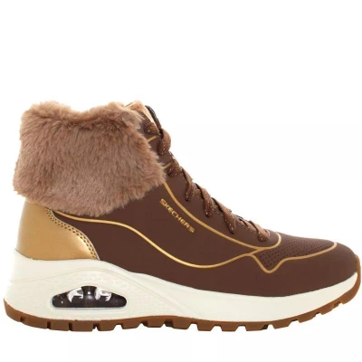 Skechers Uno Rugged Zip Up taupe/gold dámské zimní boty