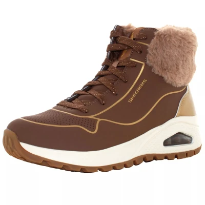 Skechers Uno Rugged Zip Up taupe/gold dámské zimní boty