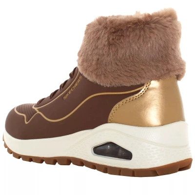 Skechers Uno Rugged Zip Up taupe/gold dámské zimní boty