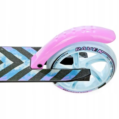 Raven Pastelle BLACK/PINK 145 mm koloběžka s ruční brzdou a odpružením
