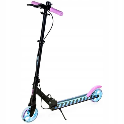 Raven Pastelle BLACK/PINK 145 mm koloběžka s ruční brzdou a odpružením