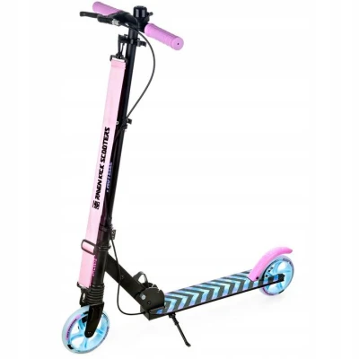 Raven Pastelle BLACK/PINK 145 mm koloběžka s ruční brzdou a odpružením