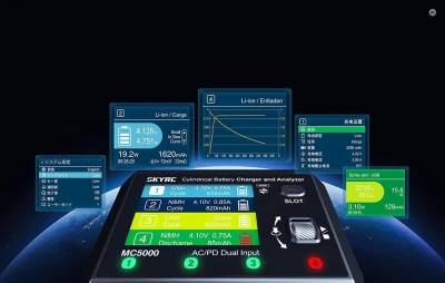 SkyRC MC5000 černá USB-C nabíječka a analyzátor baterií