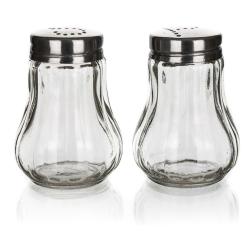 Slánka a pepřenka MONO 40ml sklo/nerez (2ks) kulatá Slánka a pepřenka MONO 40ml sklo/nerez (2ks) kulatá