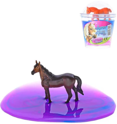 Sliz barevný zábavná hmota s koníkem 10cm Horse Friends 4 druhy v kelímku Sliz barevný zábavná hmota s koníkem 10cm Horse Friends 4 druhy v kelímku